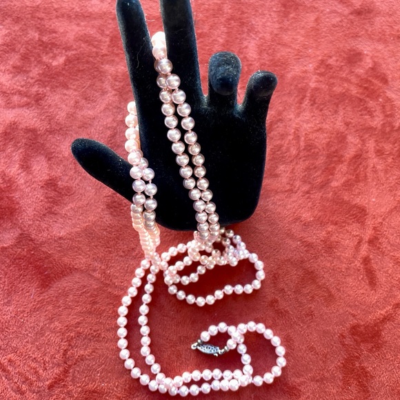 Classic Pastel PINK Faux PEARL Strand NECKLACE - Picture 7 of 7